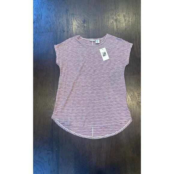 NWT max studios Mauve striped blouse xs women -b11 - Picture 2 of 3